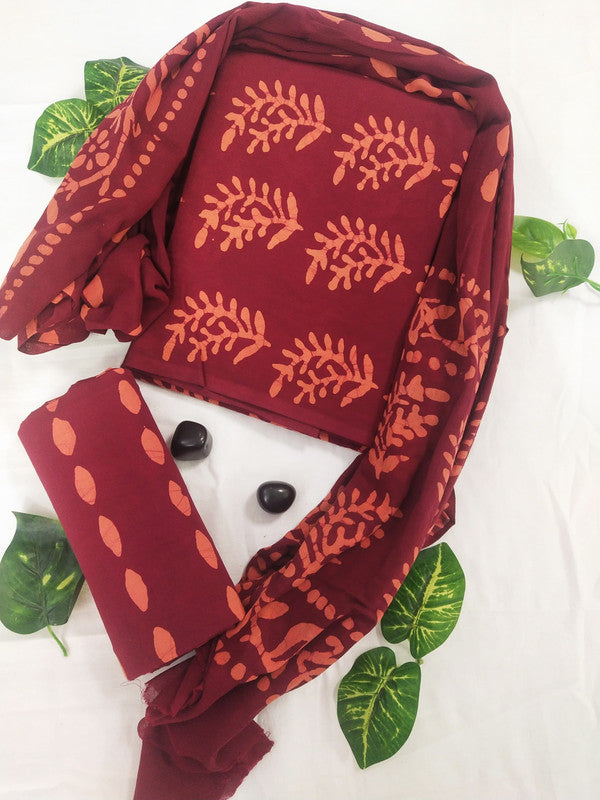 Cotton Suit Set with Cotton Dupatta ( CT22705 )