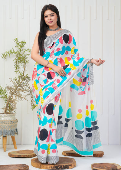 Premium Cotton Saree with Blouse Piece ( CS2001 )