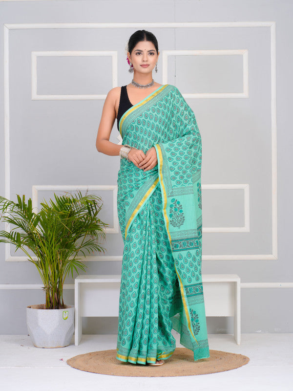 Premium Cotton Saree with Zari Border ( CS0212 )