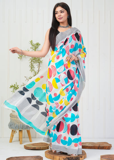 Premium Cotton Saree with Blouse Piece ( CS2001 )