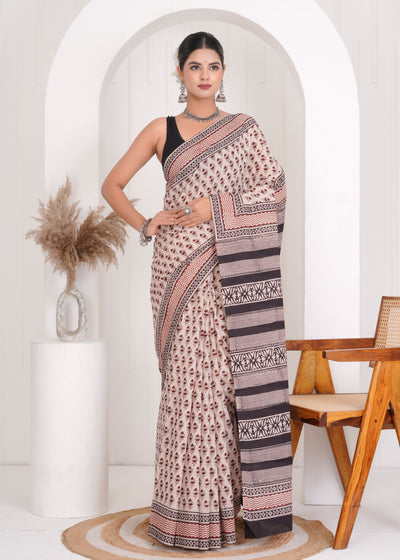 Premium Cotton Saree with Blouse Piece ( CS0605 )