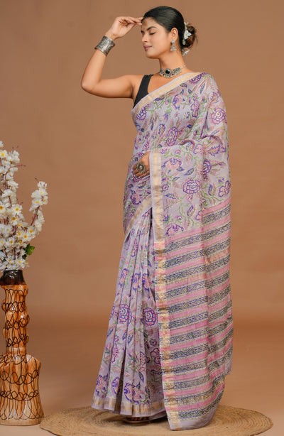 Maheshwari Silk Bagru Print Saree ( MS29107)