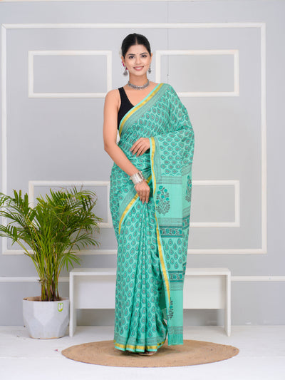 Premium Cotton Saree with Zari Border ( CS0212 )