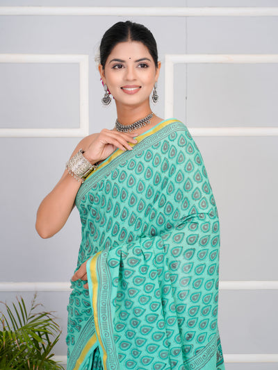 Premium Cotton Saree with Zari Border ( CS0212 )