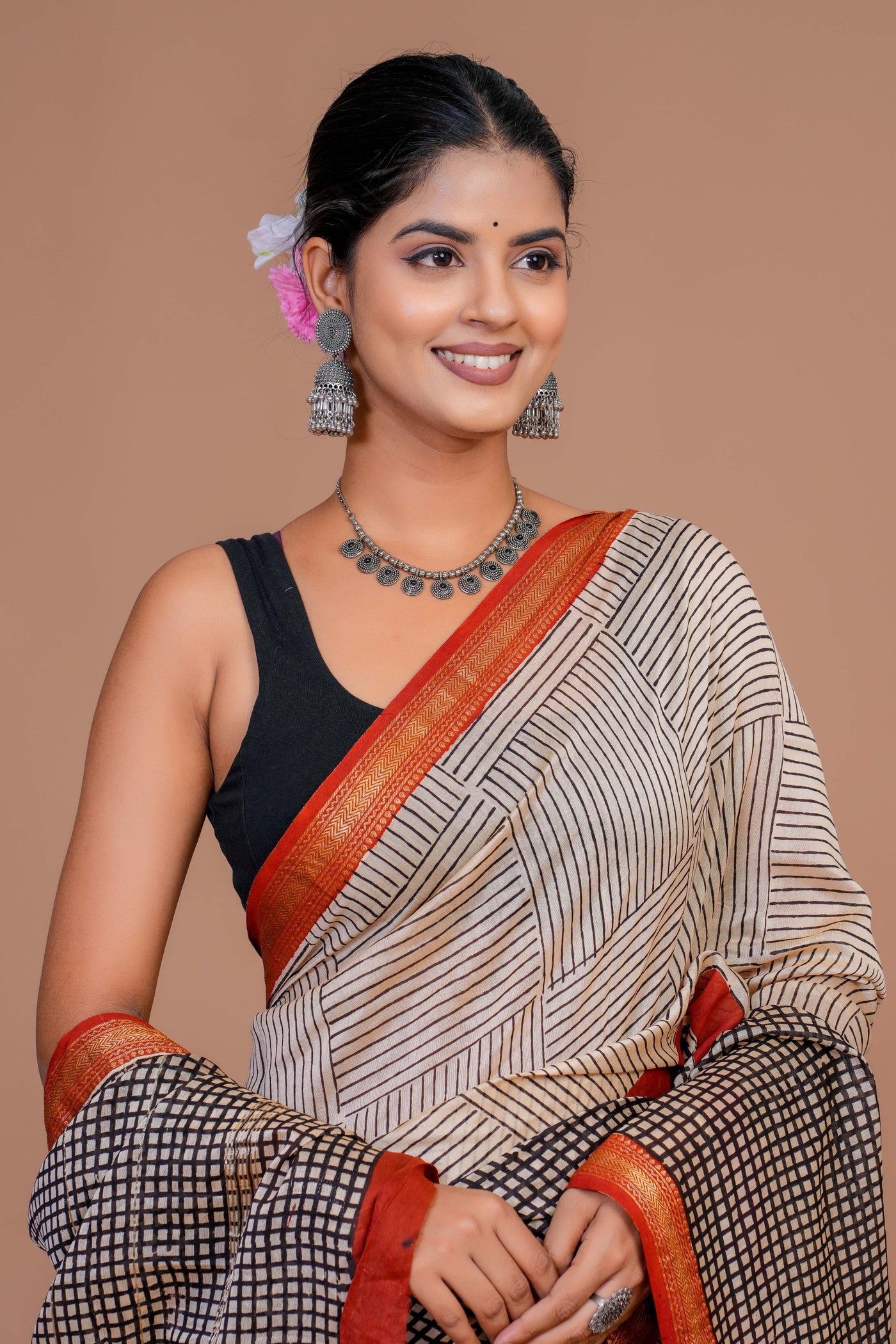 Maheshwari Silk Bagru Print Saree ( MS101403)