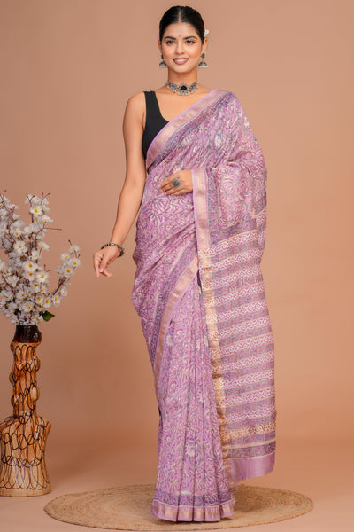 Maheshwari Silk Bagru Print Saree ( MS111102)