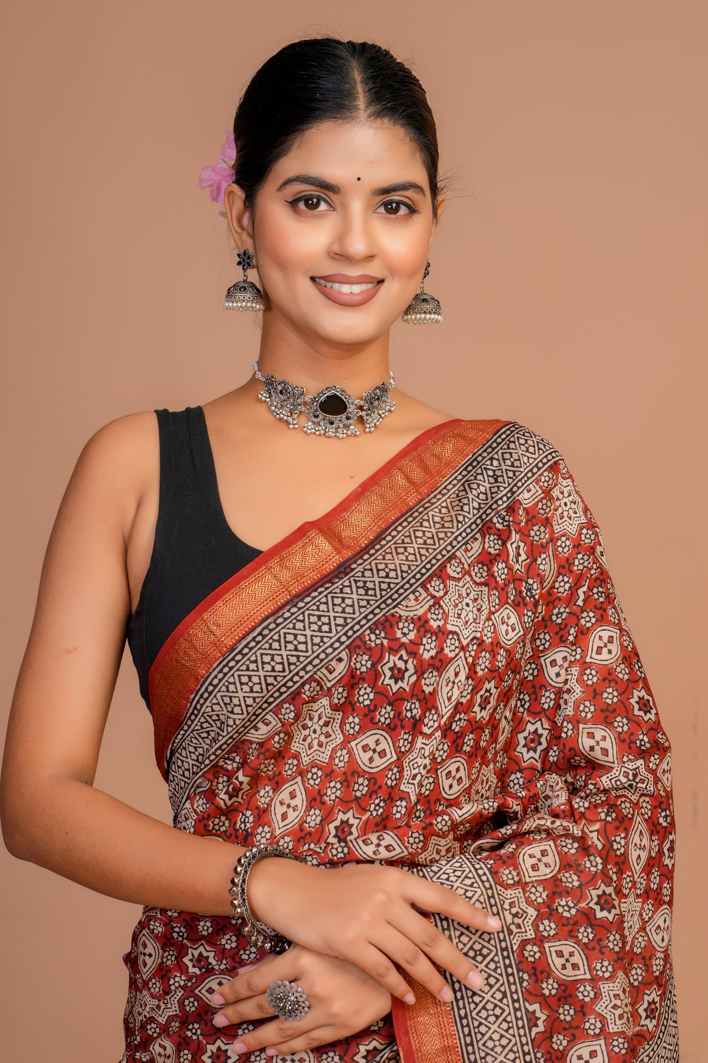 Maheshwari Silk Bagru Print Saree ( MS1111020)