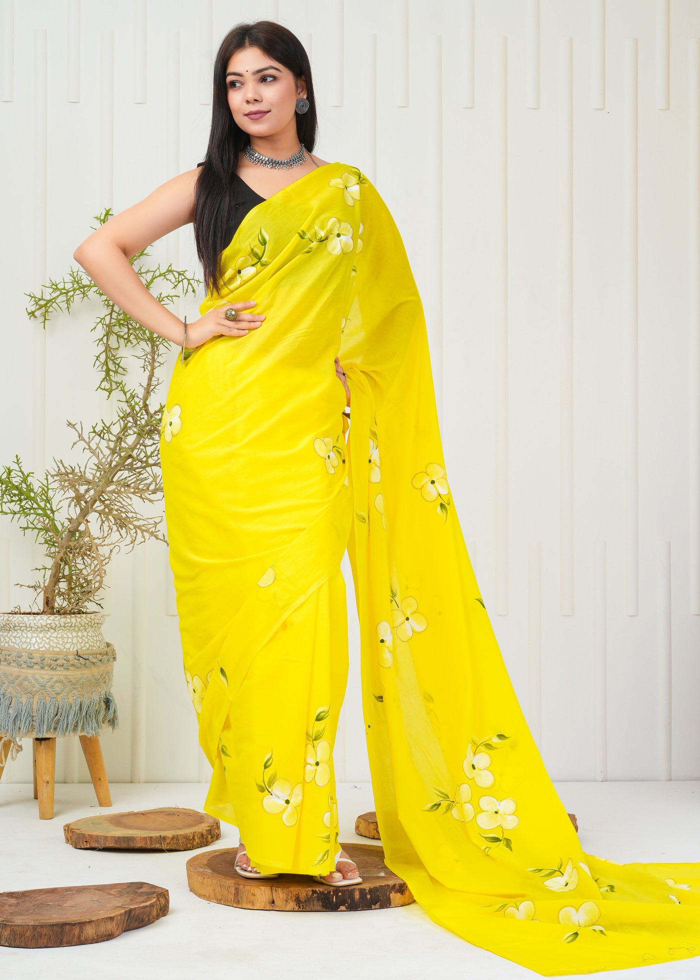 Premium Cotton Saree with Blouse Piece ( CS2002 )