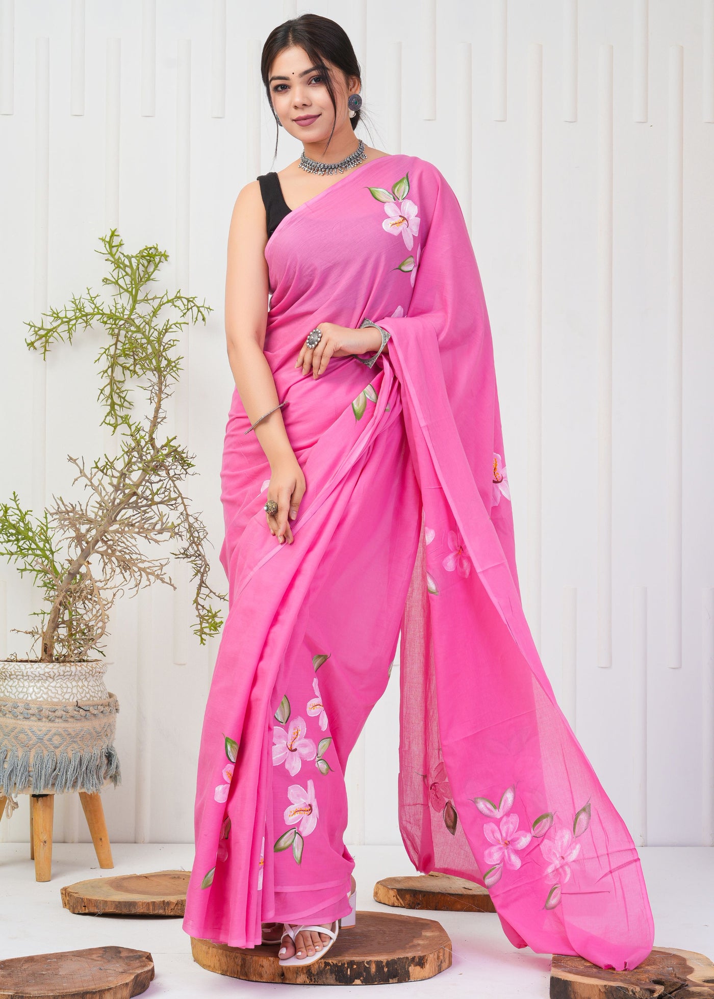 Premium Cotton Saree with Blouse Piece ( CS2005 )