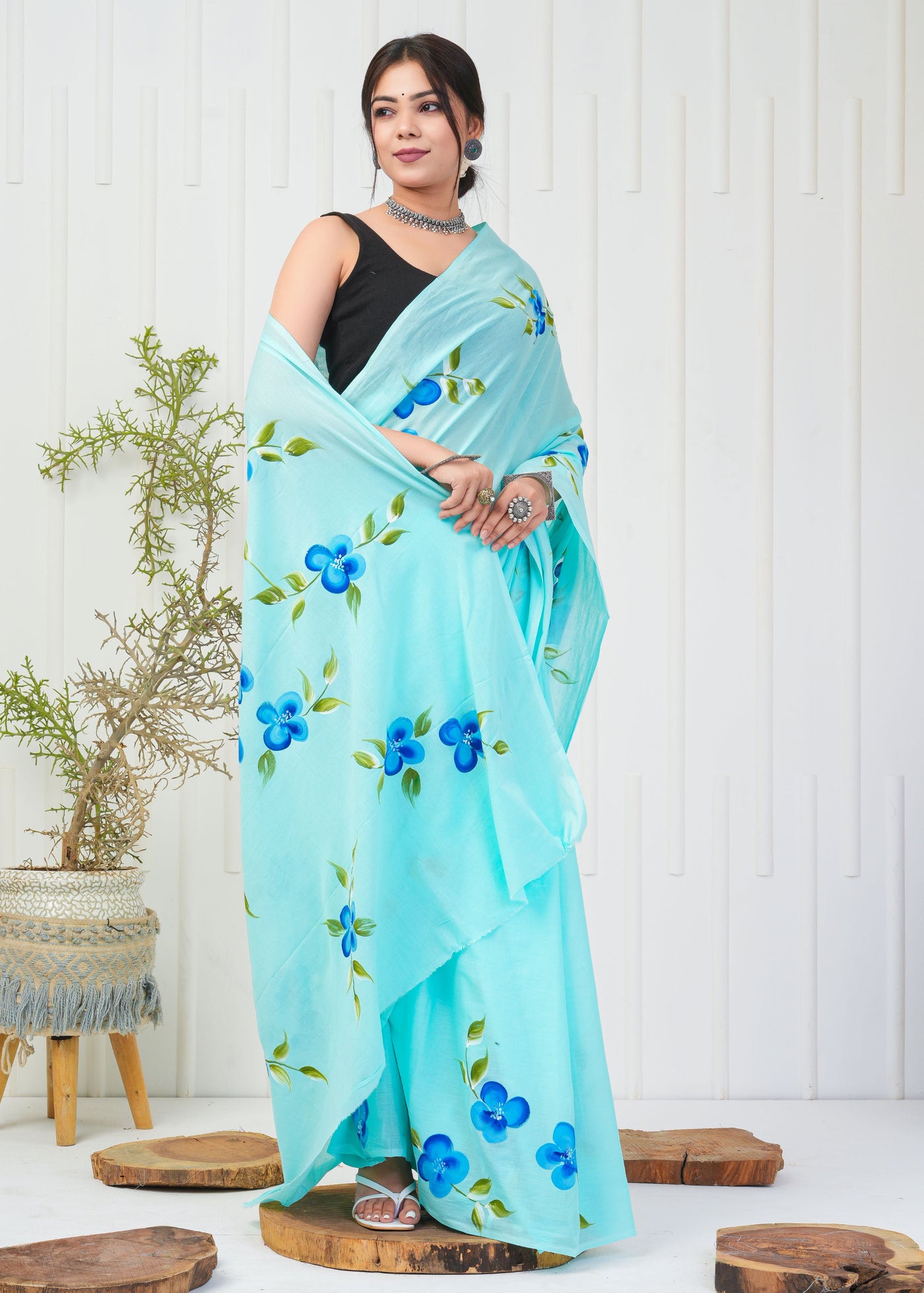 Premium Cotton Saree with Blouse Piece ( CS2006 )