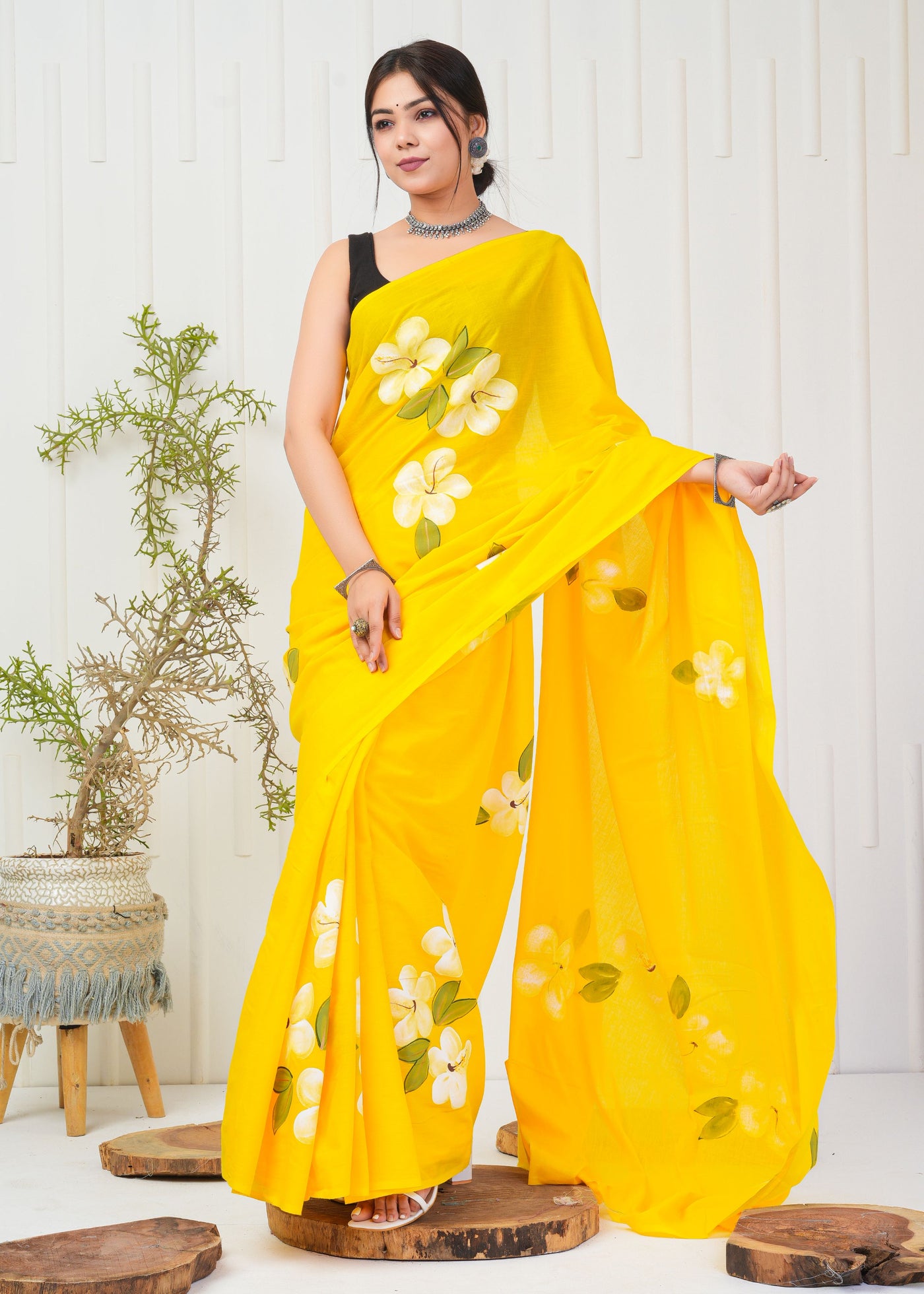 Premium Cotton Saree with Blouse Piece ( CS2007 )