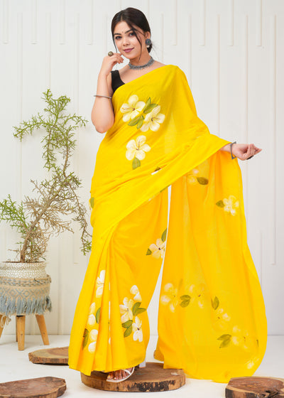 Premium Cotton Saree with Blouse Piece ( CS2007 )