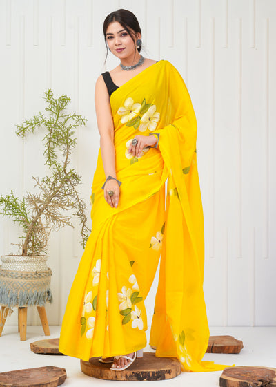 Premium Cotton Saree with Blouse Piece ( CS2007 )