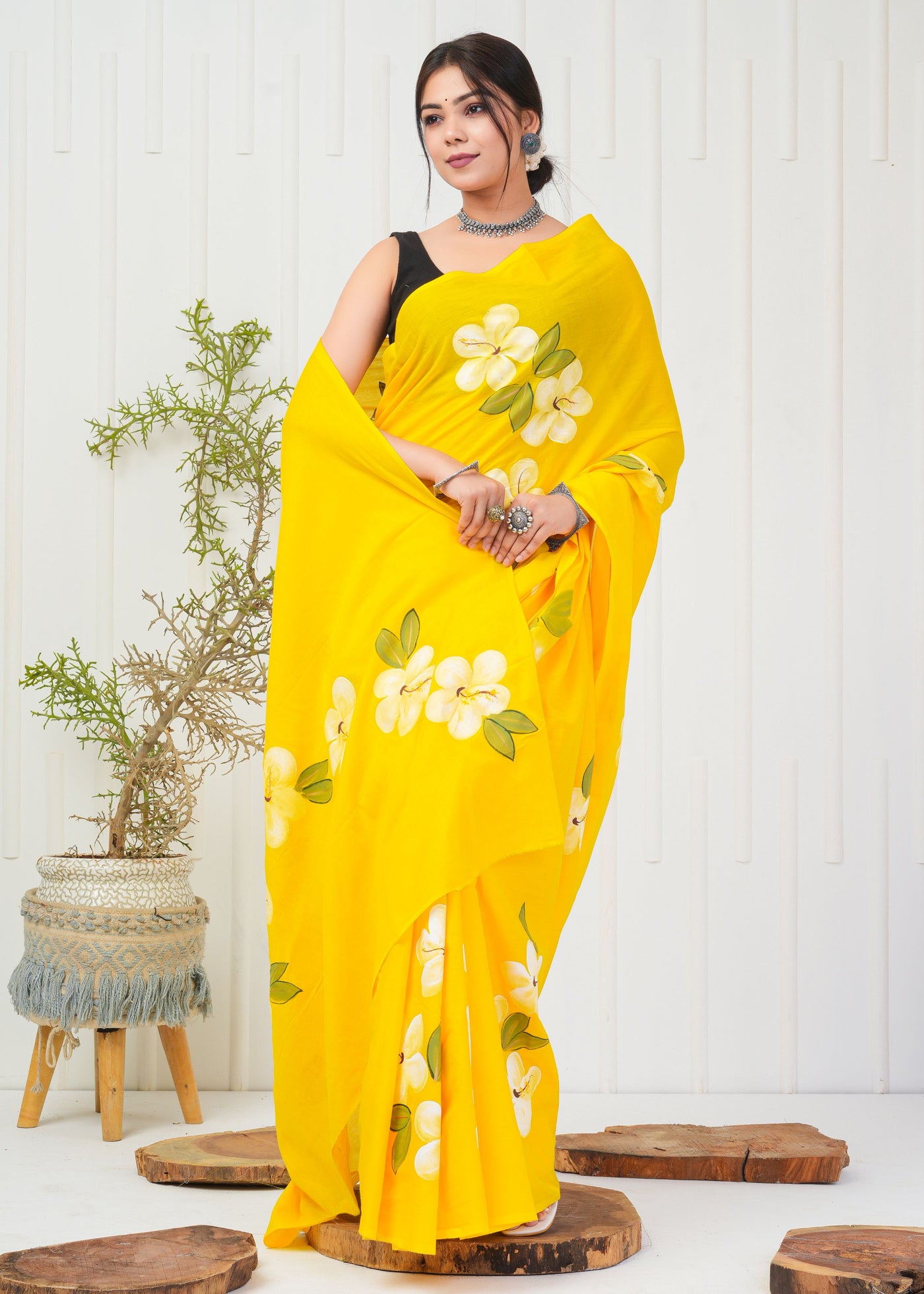 Premium Cotton Saree with Blouse Piece ( CS2007 )