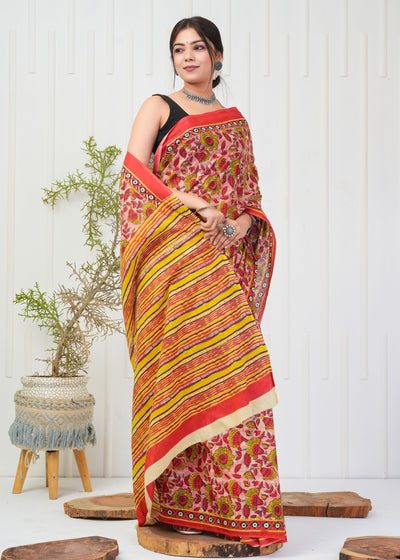 Premium Cotton Saree with Blouse Piece ( CS2008 )