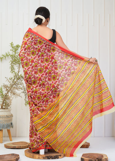 Premium Cotton Saree with Blouse Piece ( CS2008 )