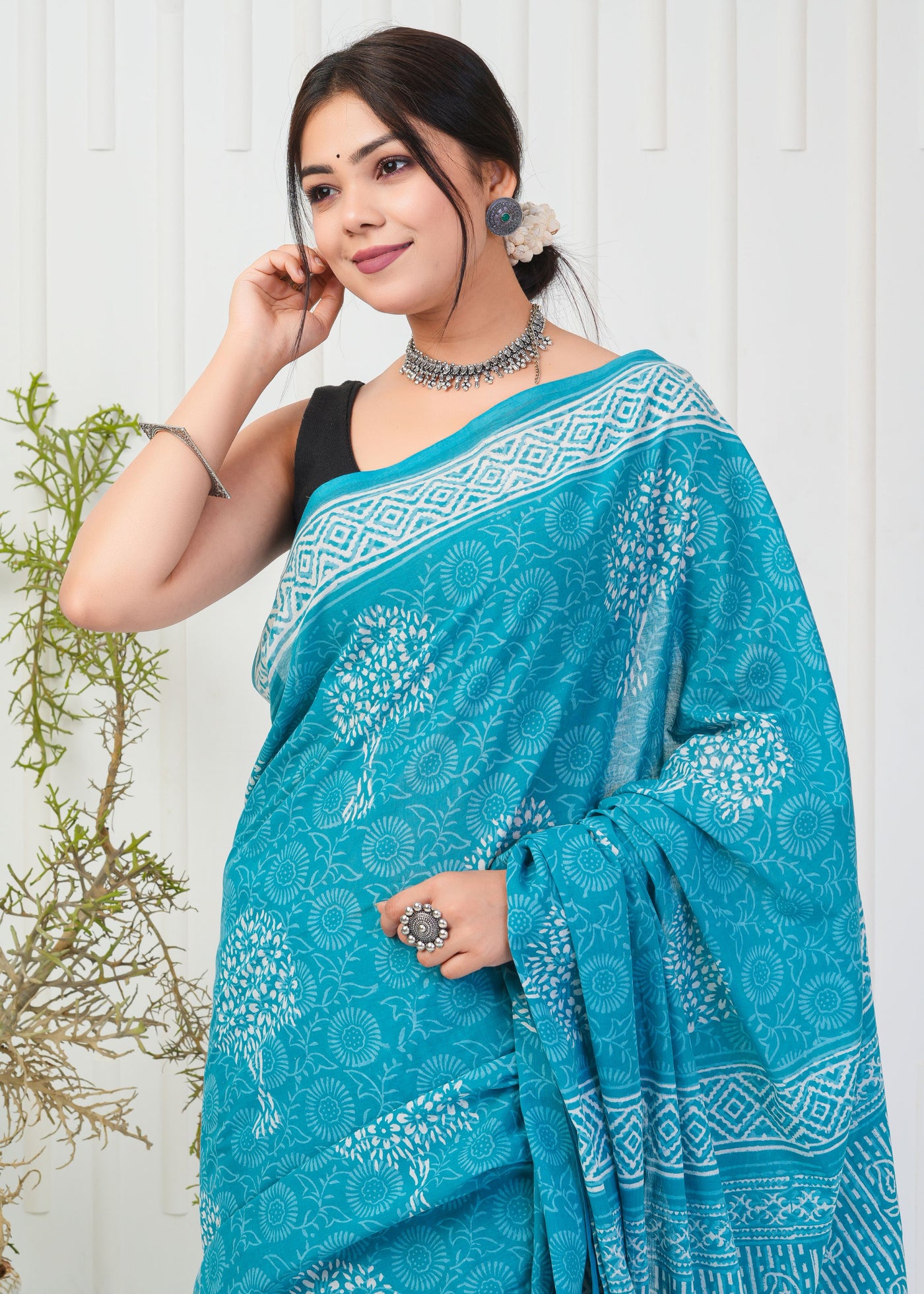 Premium Cotton Saree with Blouse Piece ( CS2009 )