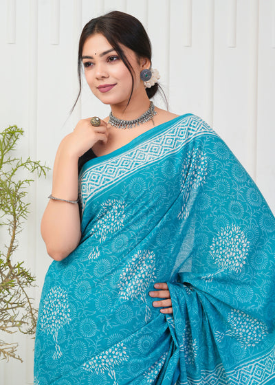 Premium Cotton Saree with Blouse Piece ( CS2009 )