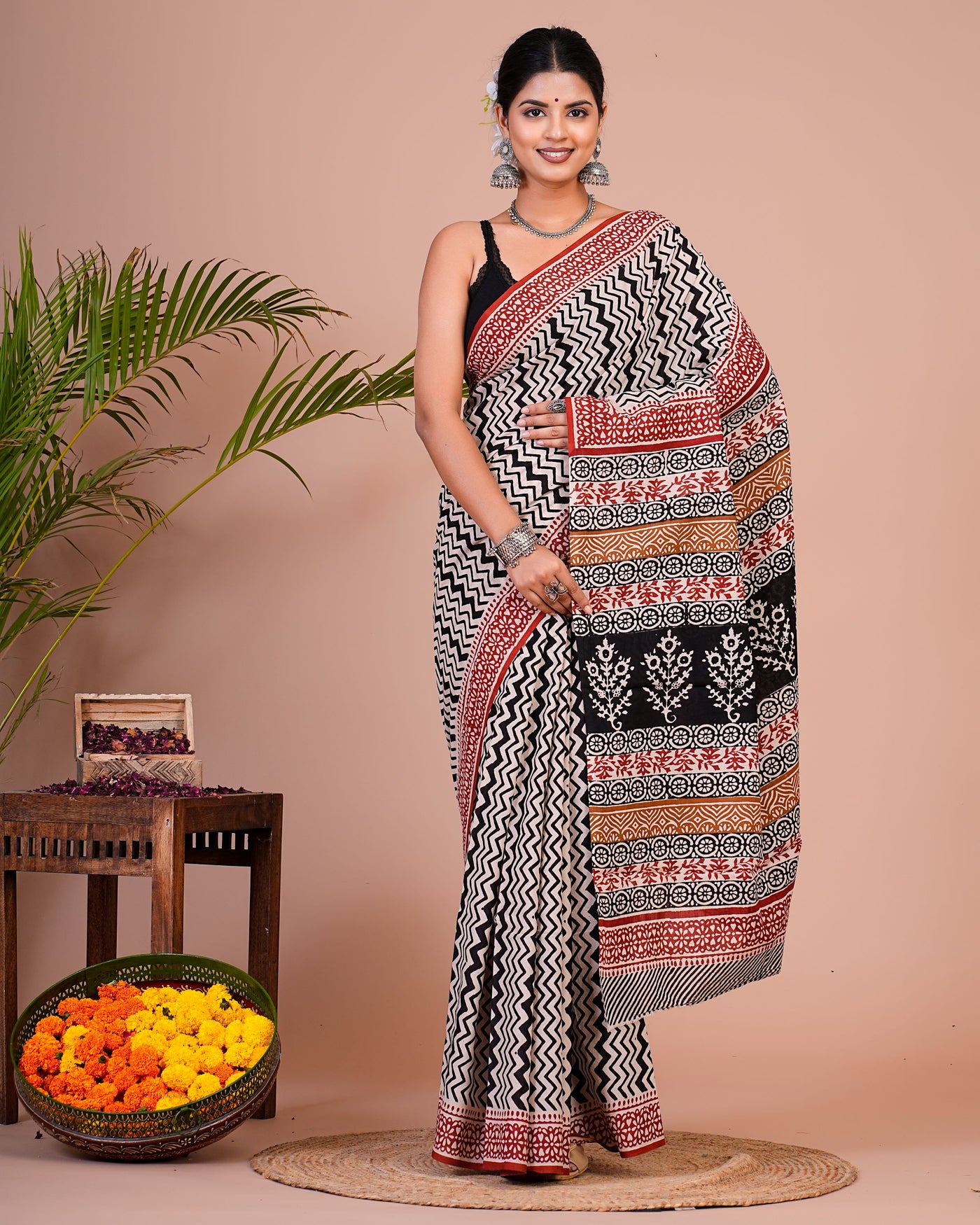 Premium Cotton Saree with Blouse Piece ( CS0504 )