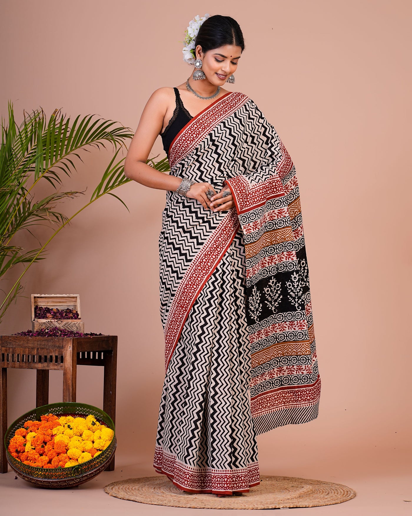 Premium Cotton Saree with Blouse Piece ( CS0504 )