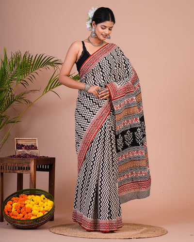 Premium Cotton Saree with Blouse Piece ( CS0504 )